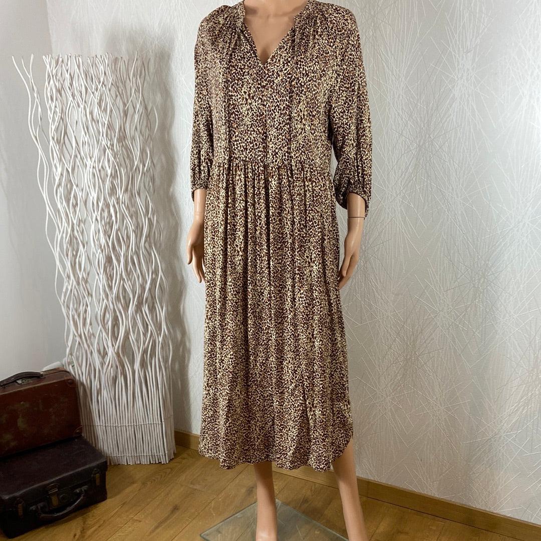 Robe longue marron à motifs Bymmjoella Long Tunic Dress B.Young - Offre-Unique