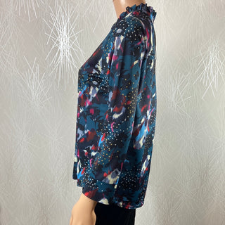 Blouse multicolore avec jeux de plis encolure V Le Singe de Julie