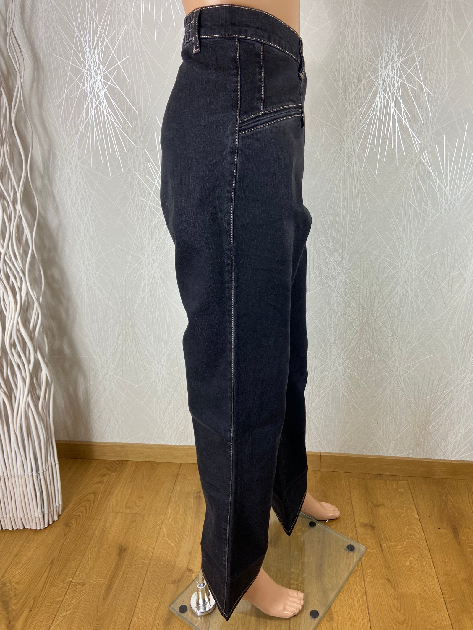 Jeans noir taille haute élastique coupe droite Ulla Popken