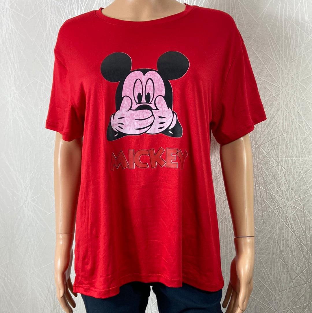 T-shirt rouge Mickey manches courtes Fashion - Offre-Unique