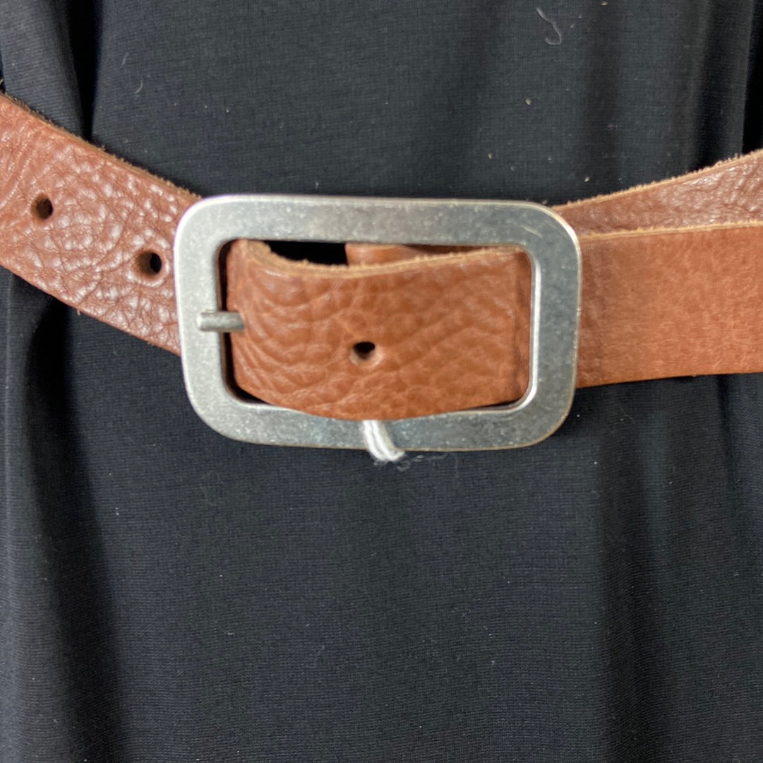 Ceinture cuir marron avec boucle métal