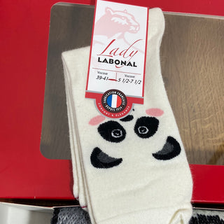 Coffret Noël écharpe et chaussettes femme motif panda Labonal