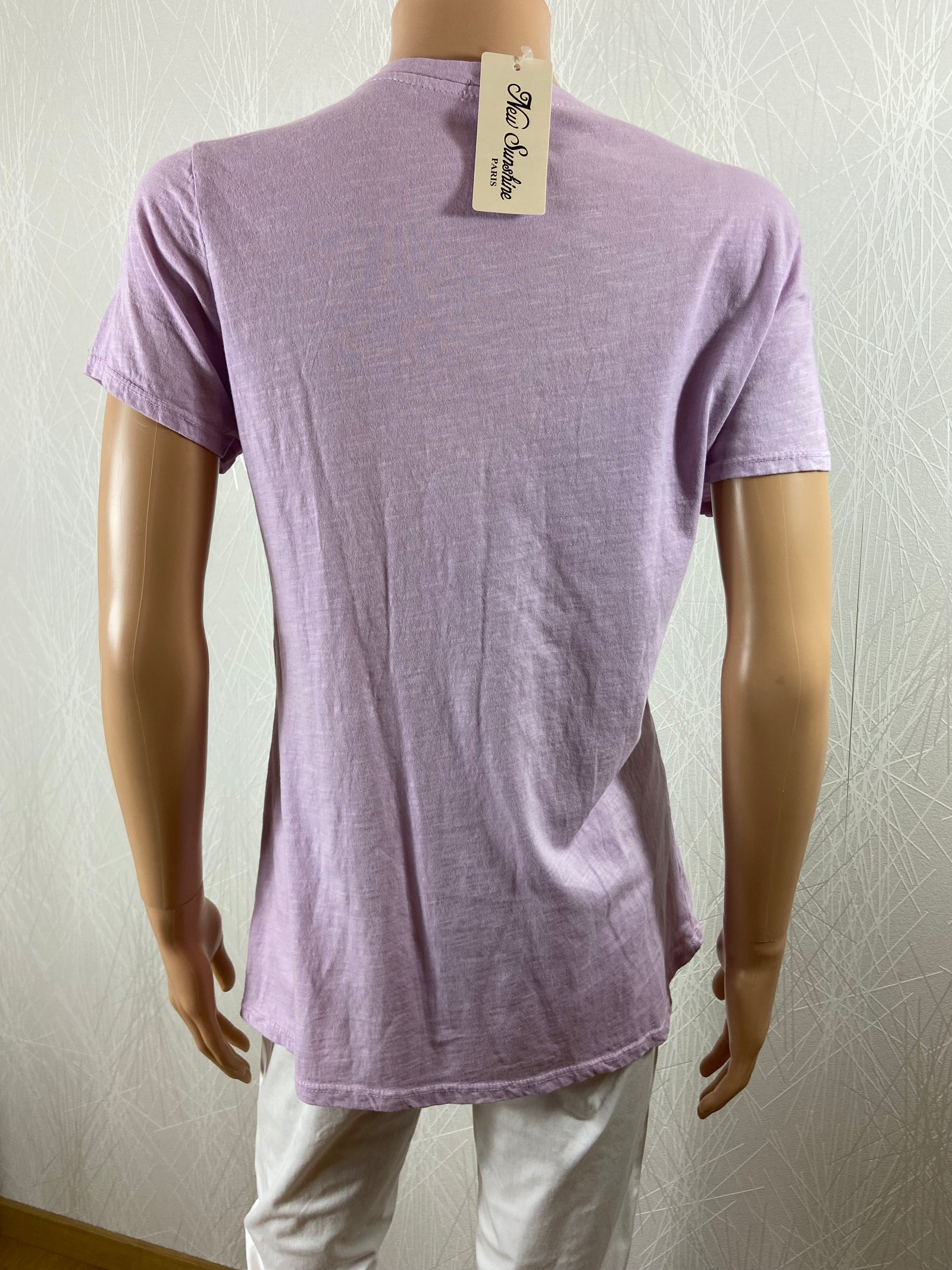 T-shirt coton rose imprimé en relief Rock Made In Italy