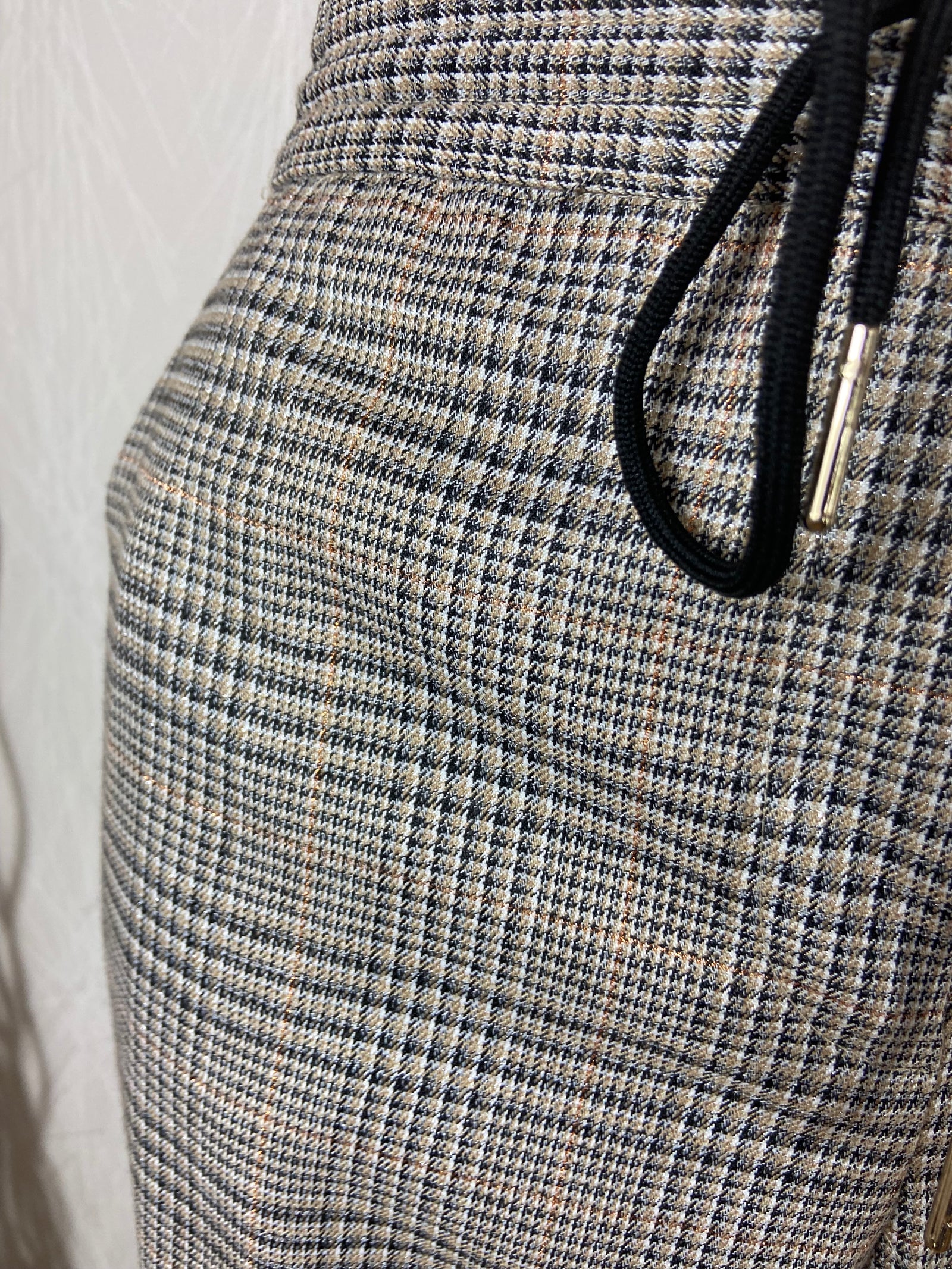 Pantalon à carreaux coupe droite lacet Jus d'Orange