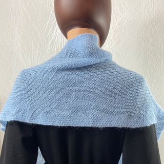 Écharpe chaude en tricot bleu avec laine mohair C’est Beau La Vie