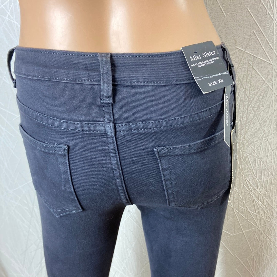 Jeans slim femme couleur violet prune taille normale Miss Sister