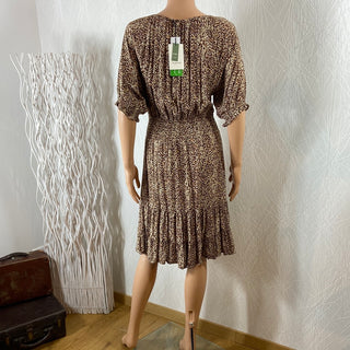 Robe manches courtes taille élastique marron Bymmjoella Smock Dress B.Young