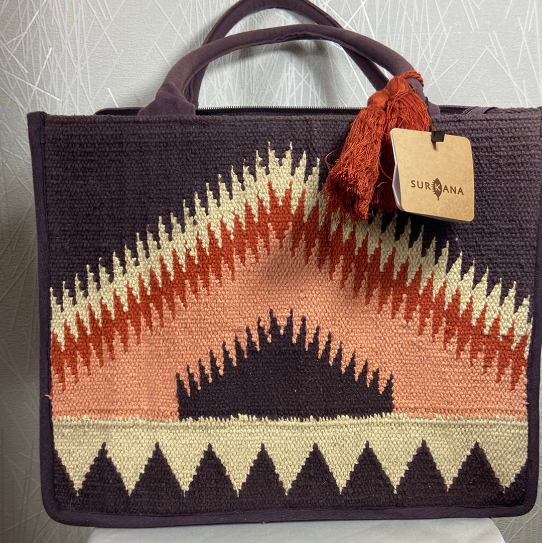 Sac à main en coton multicolore Surkana