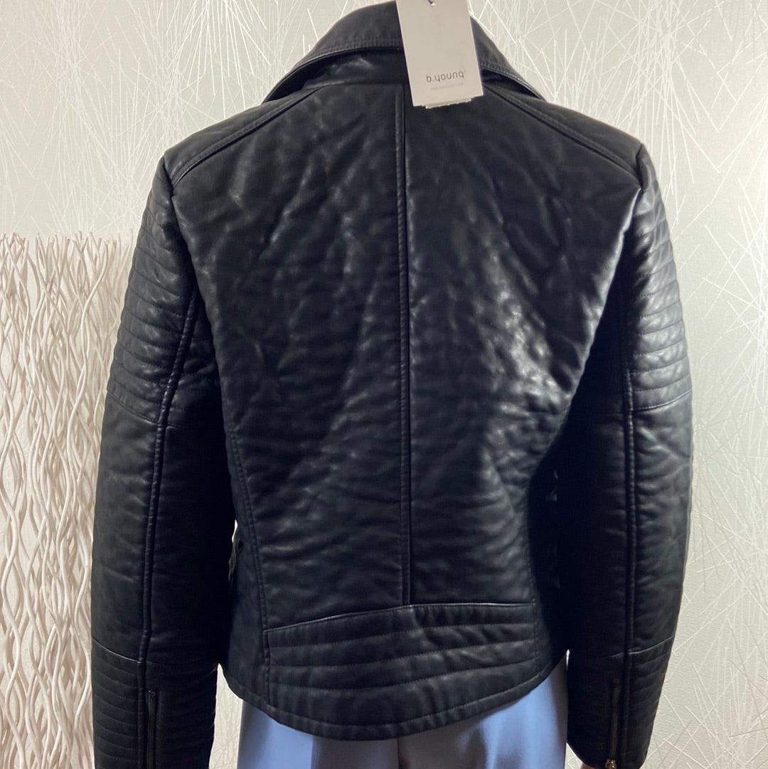 Veste femme cuir synthétique noir Bybasio Biker Jacket B.Young - Offre-Unique