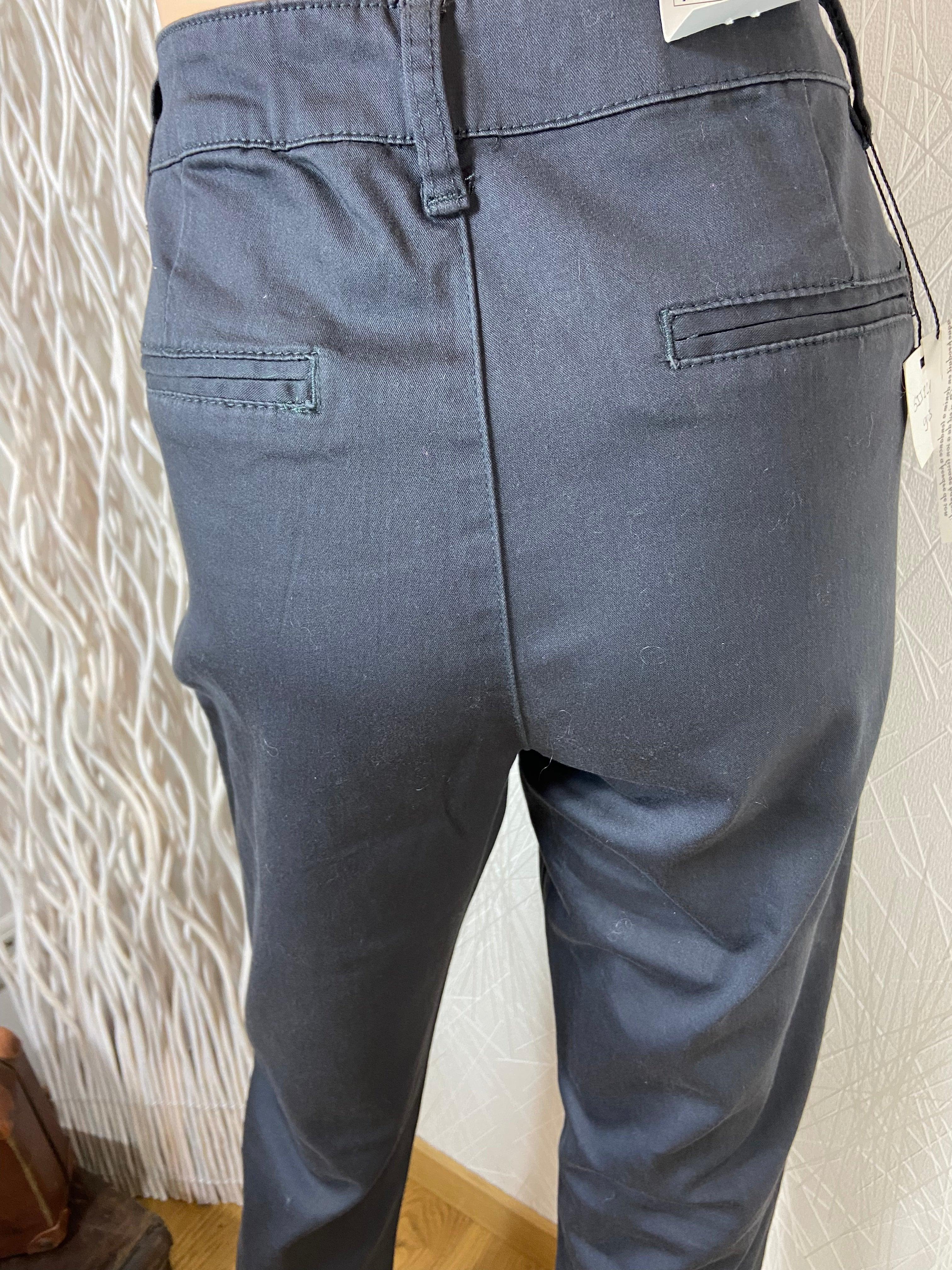 Pantalon chino coton stretch gris taupe Sarah John - Offre-Unique