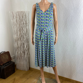 Robe midi fluide sans manches à motifs vintage Surkana