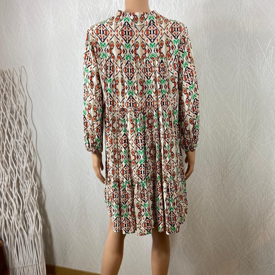 Robe courte multicolore manches longues Les Impatientes - Offre-Unique