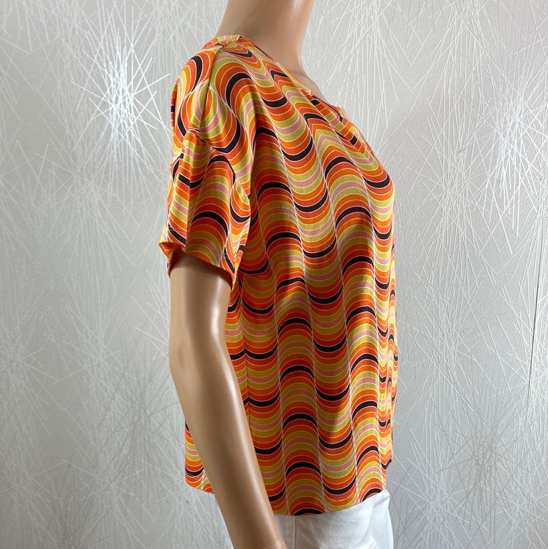 T-shirt femme manches courtes style vintage 70's Surkana - Offre-Unique