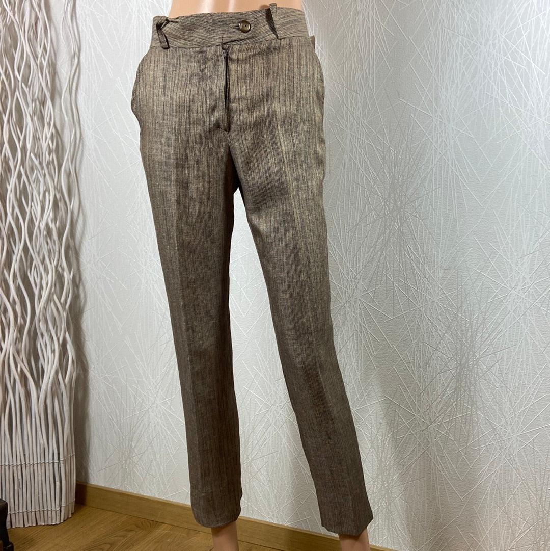 Pantalon habillé de créateur taille haute coupe droite Tabala Paris - Offre-Unique