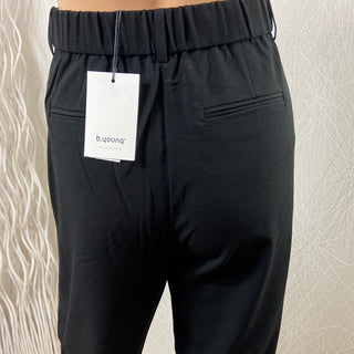 Pantalon noir femme taille haute élastique tissu souple Danta Pants Crop B.Young