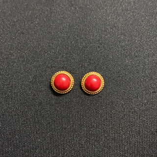 Boucles d’oreilles plaqué or pierres rouges Shabada