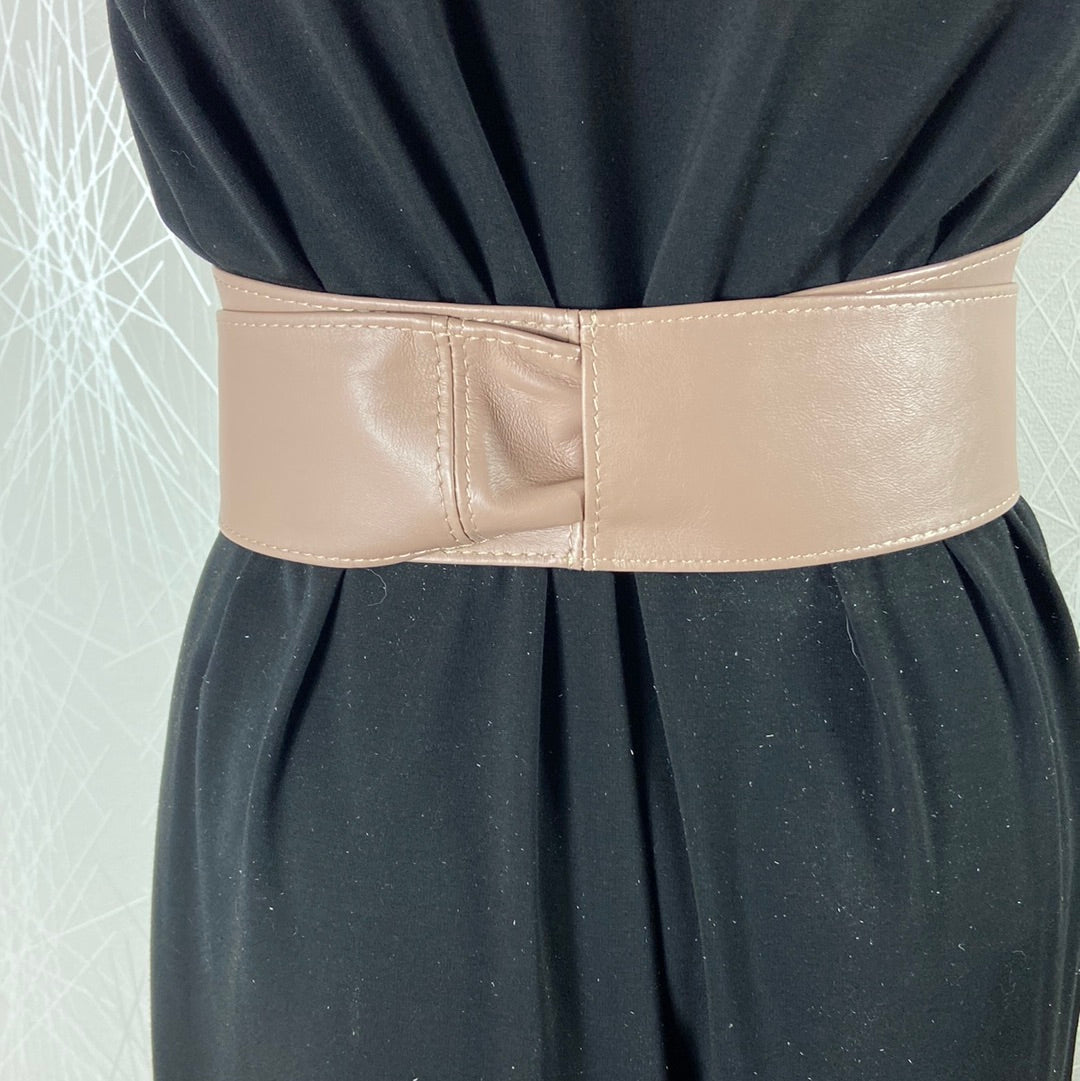 Ceinture pour femme en cuir de vachette rose pâle à nouer Vimoda