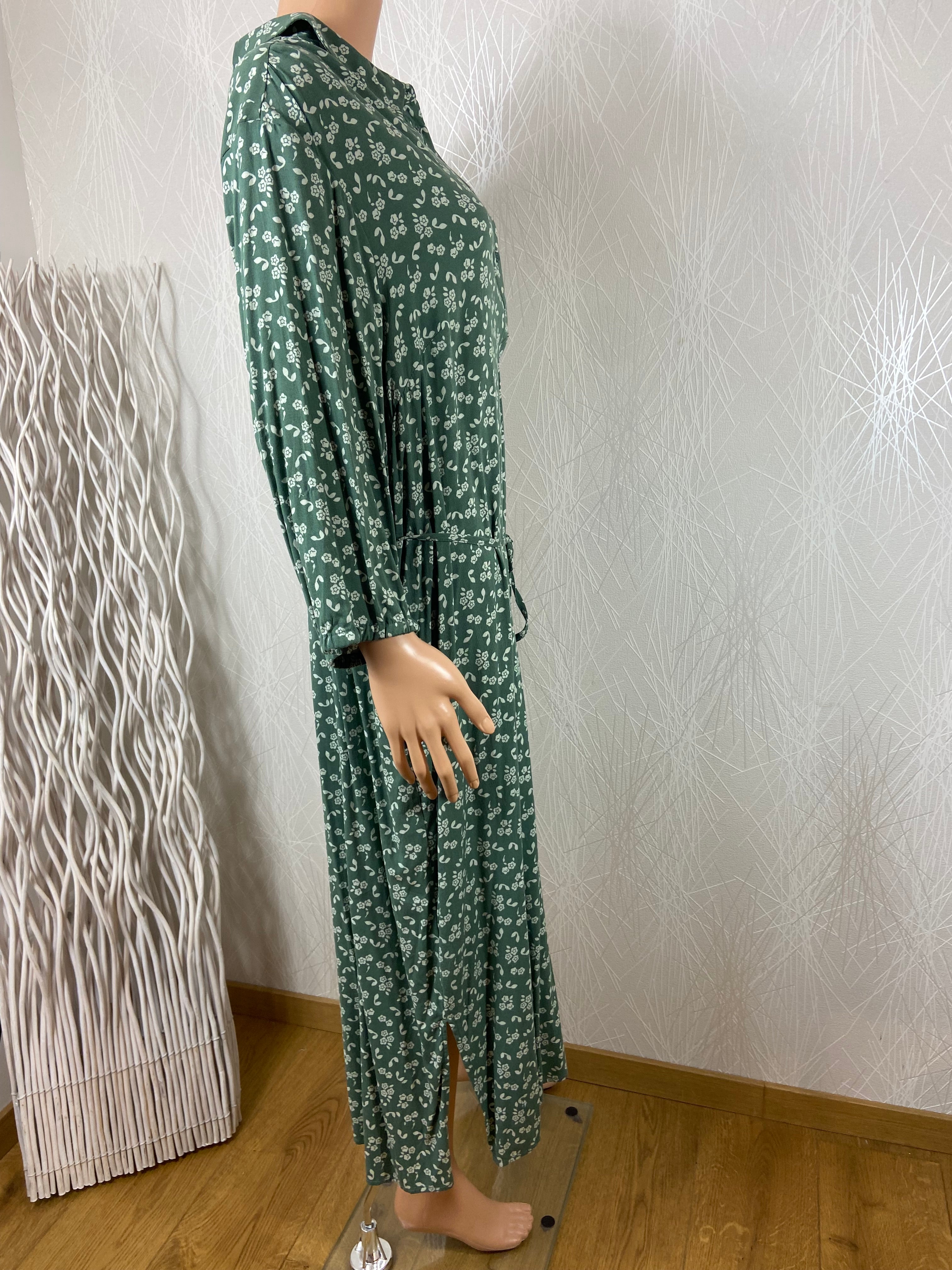 Robe longue verte manches 2/3 Vero Moda Curve