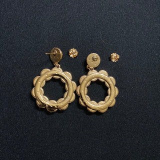 Boucles d’oreilles pendantes plaquées or pierres semi-précieuses multicolores Shabada