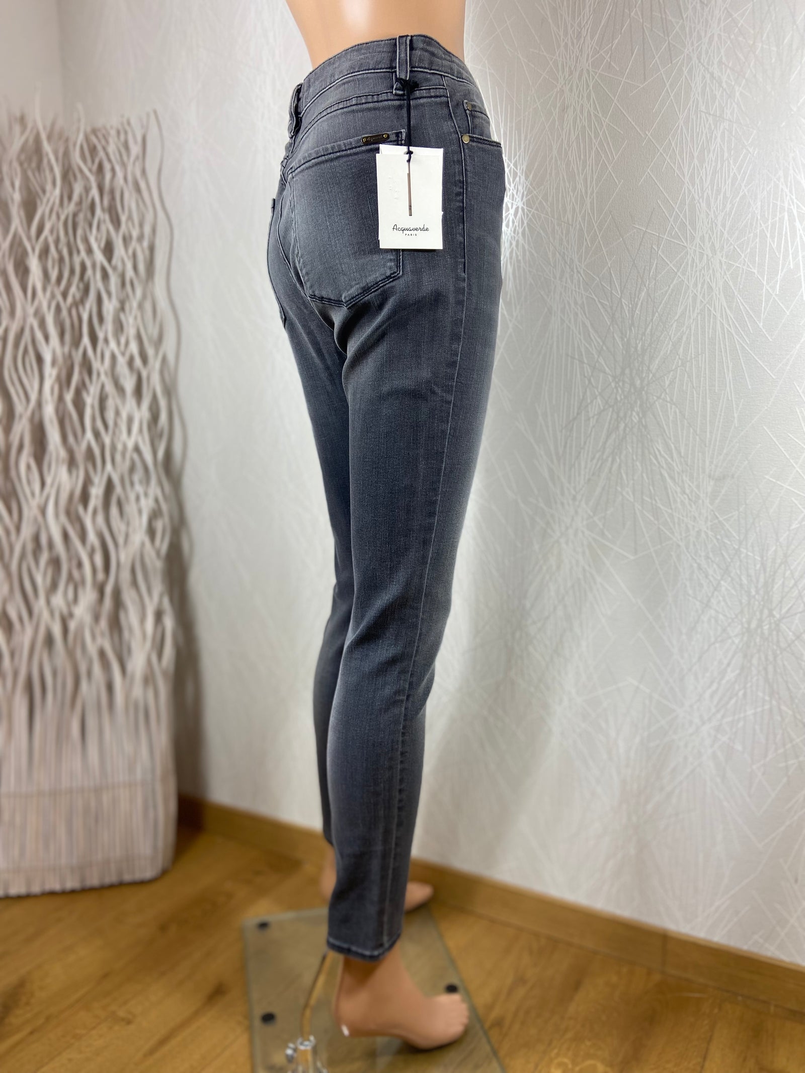 Jeans taille haute coupe skinny Acquaverde