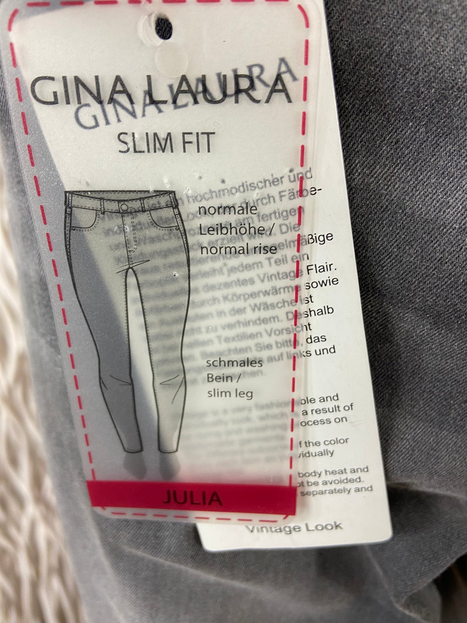 Jean gris délavé slim fit Gina Laura