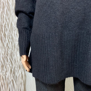 Pull long noir chaud laine alpaga modèle Ihkamara Ichi