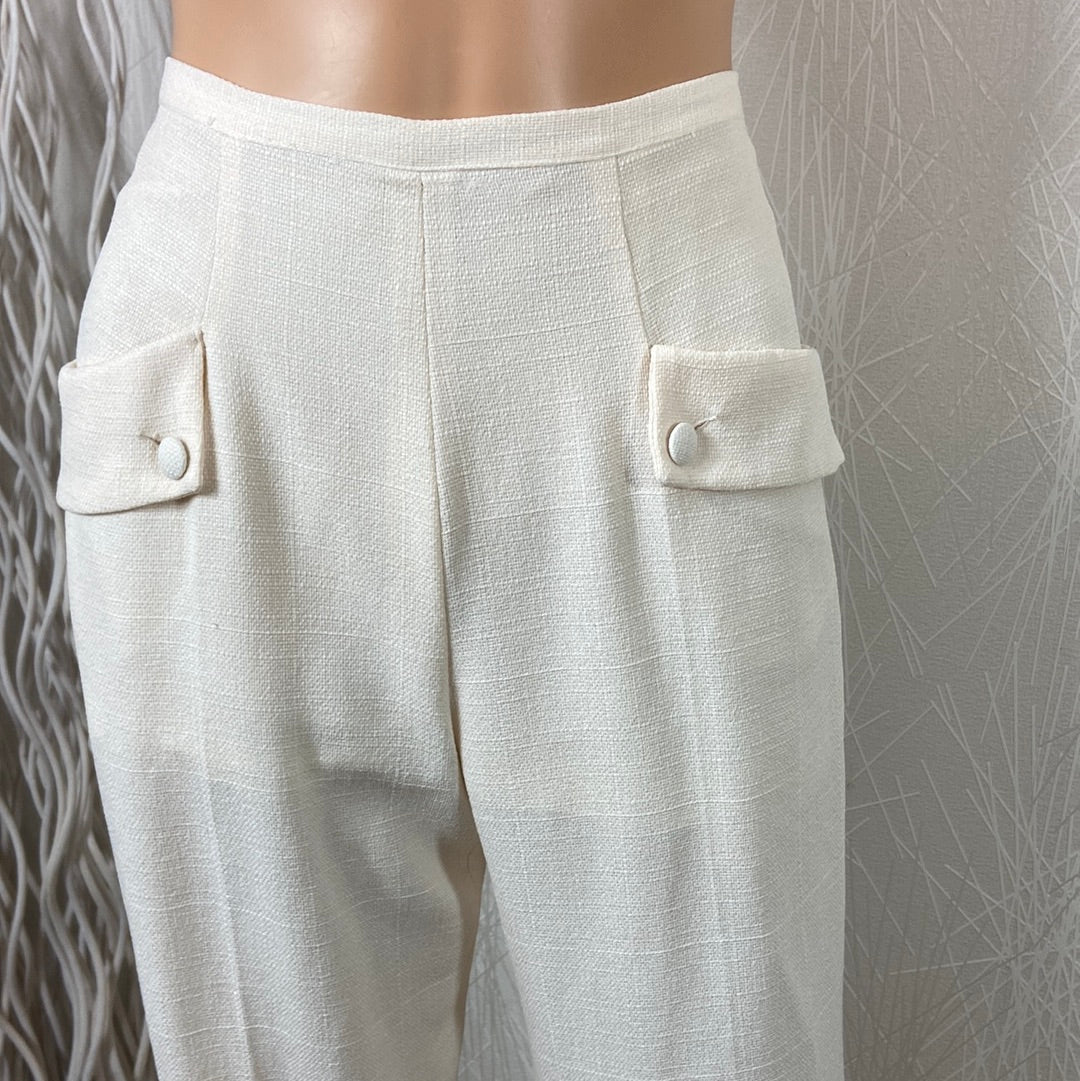 Pantalon on sale blanc fluide