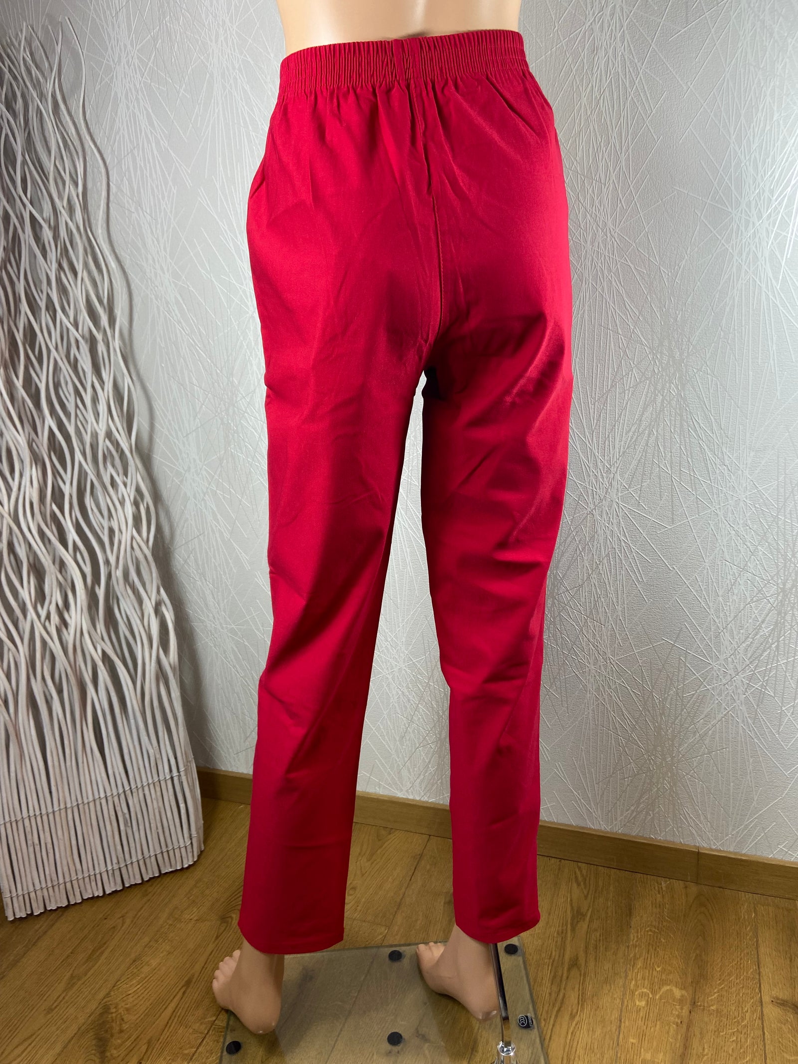 Pantalon léger rouge taille élastique Jst For My