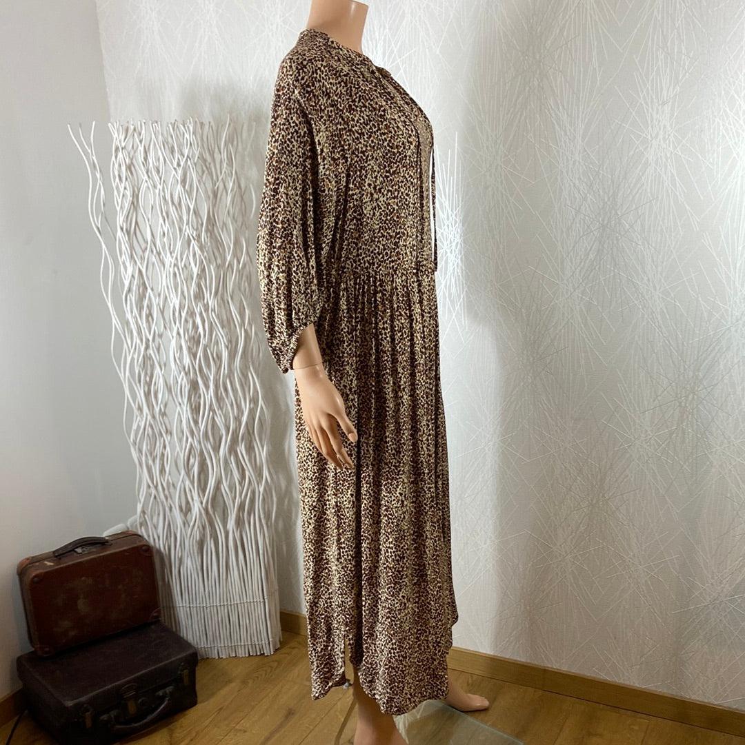 Robe longue marron à motifs Bymmjoella Long Tunic Dress B.Young - Offre-Unique