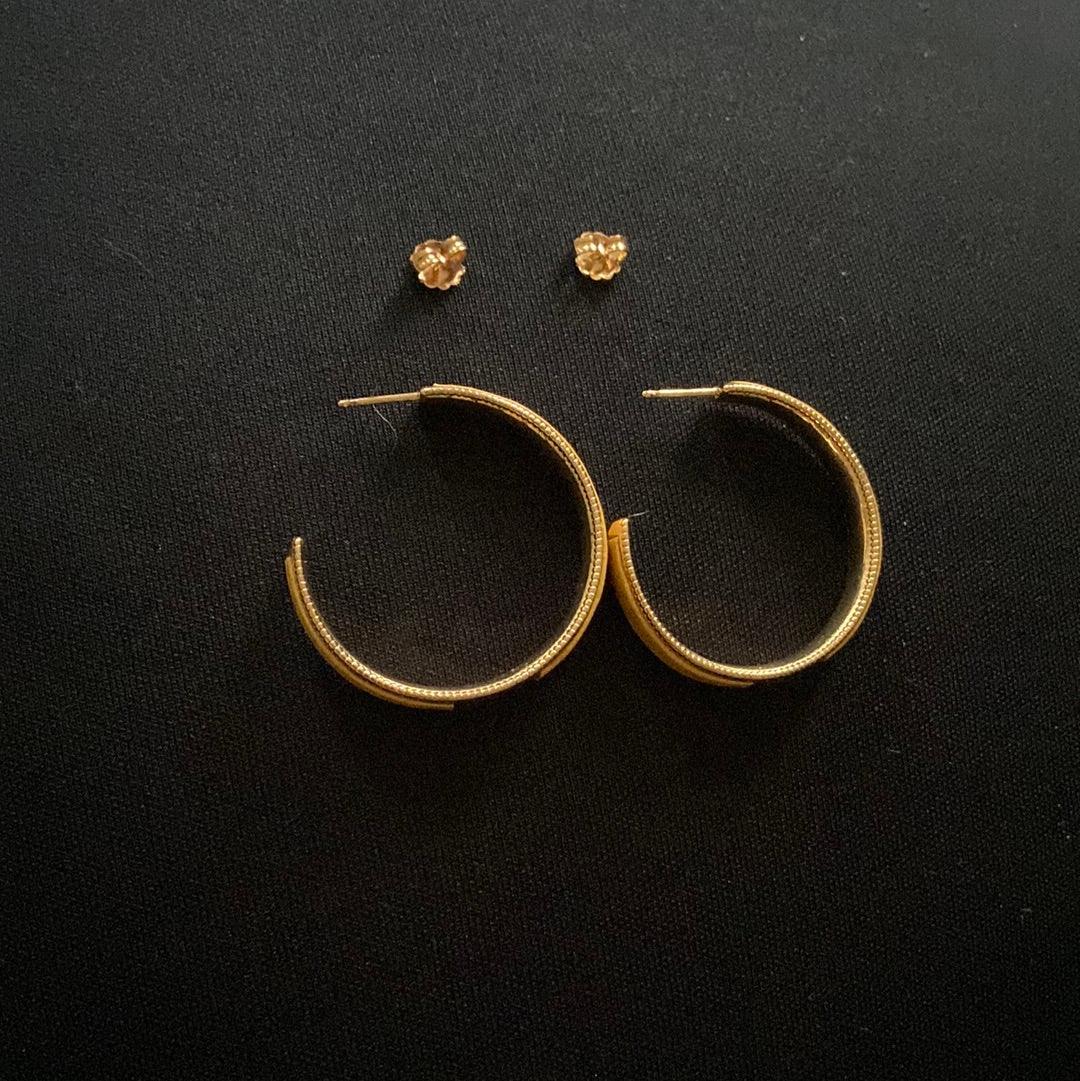 Boucles d’oreilles créoles plaquées or et cuir jaune Shabada - Offre-Unique