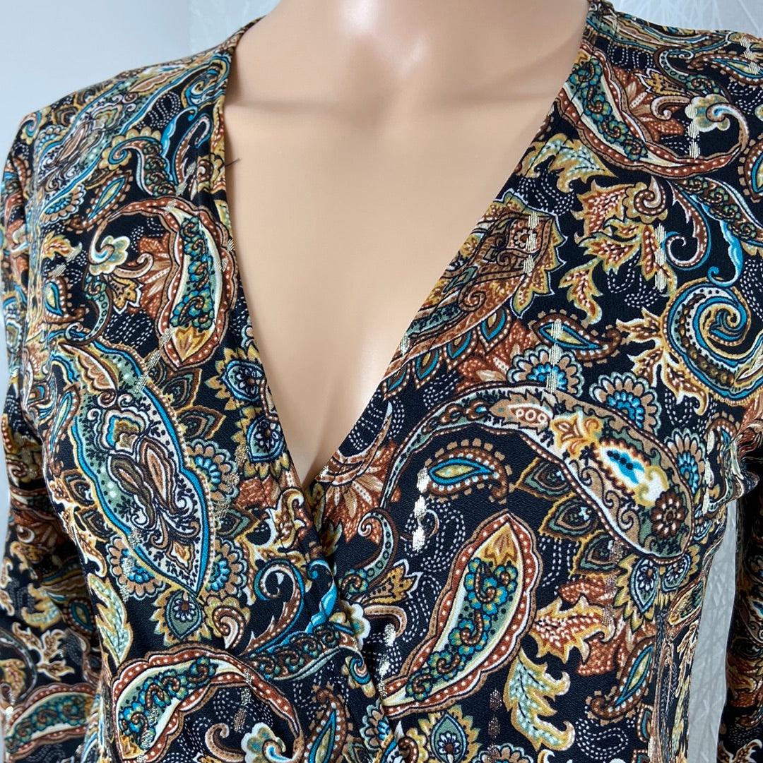 Robe cache cœur manches 3/4 motifs cachemire Le Singe de Julie - Offre-Unique