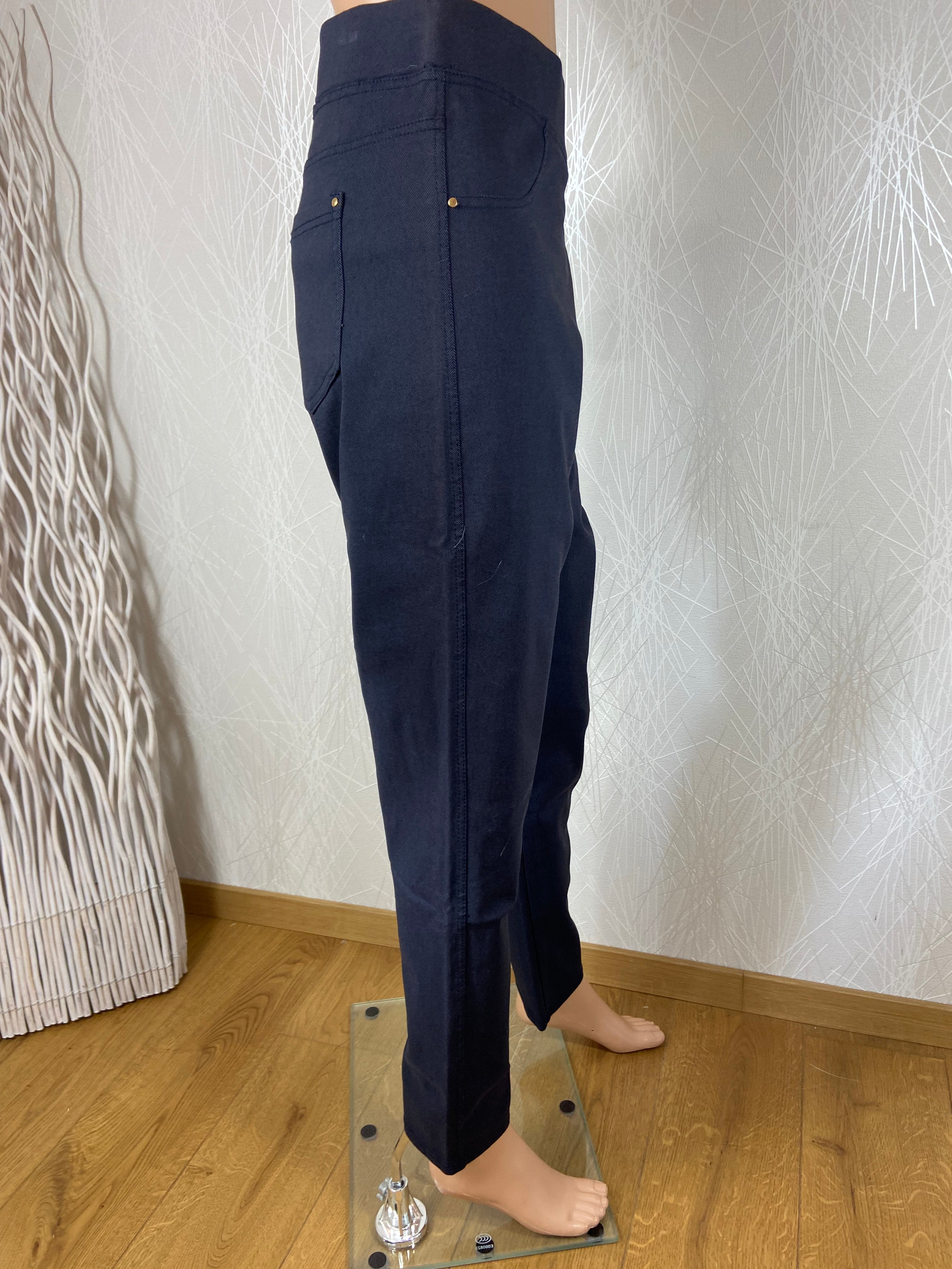 Pantalon bleu marine confortable coupe droite Christy