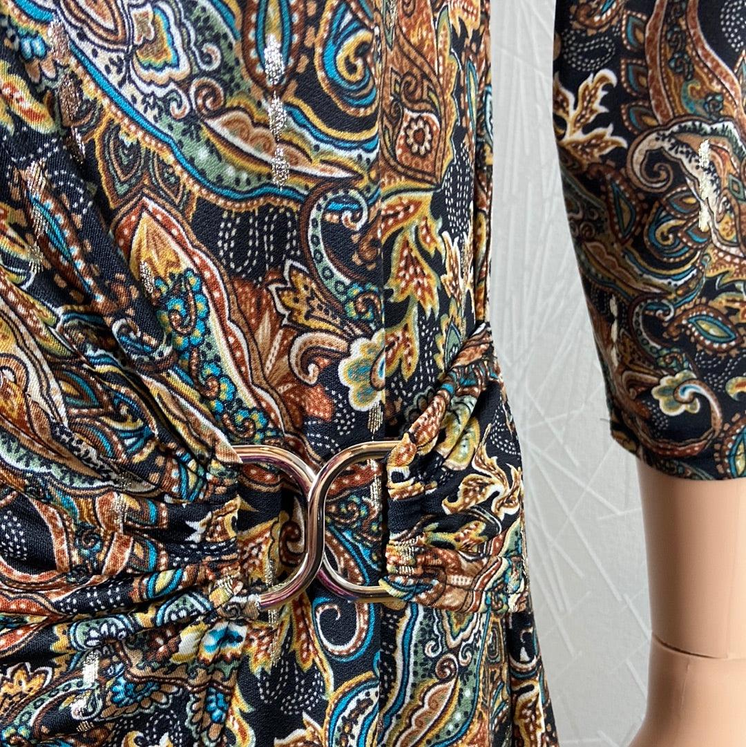 Robe cache cœur manches 3/4 motifs cachemire Le Singe de Julie - Offre-Unique