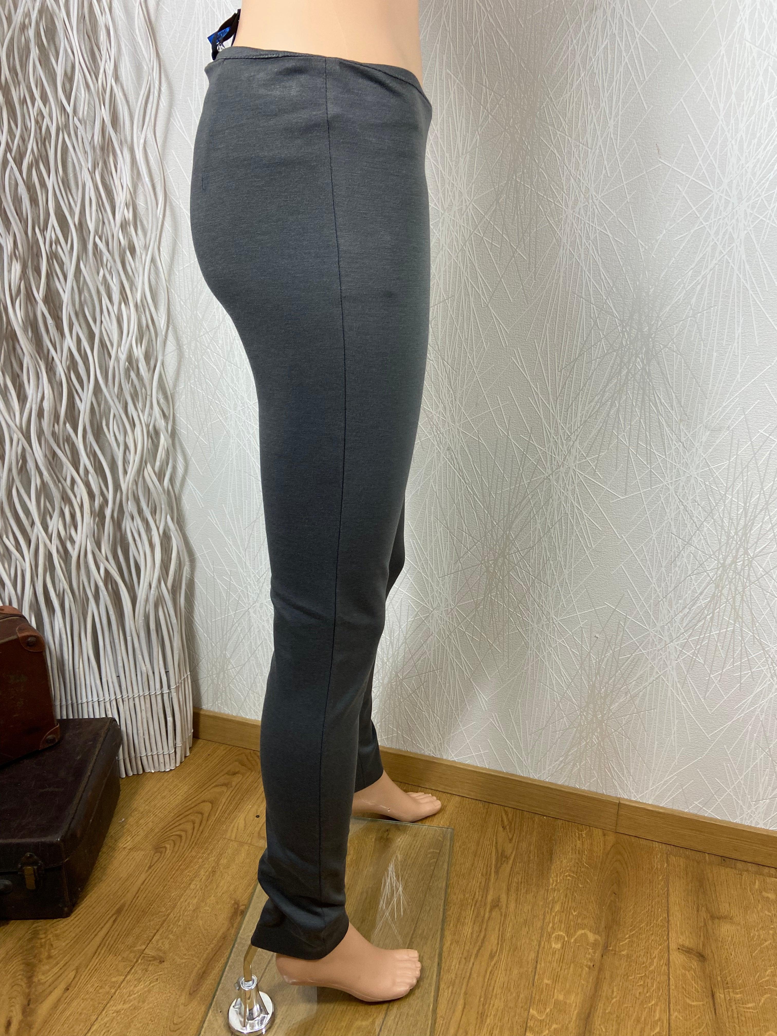 Pantalon leggings gris fermeture zip Impérial - Offre-Unique