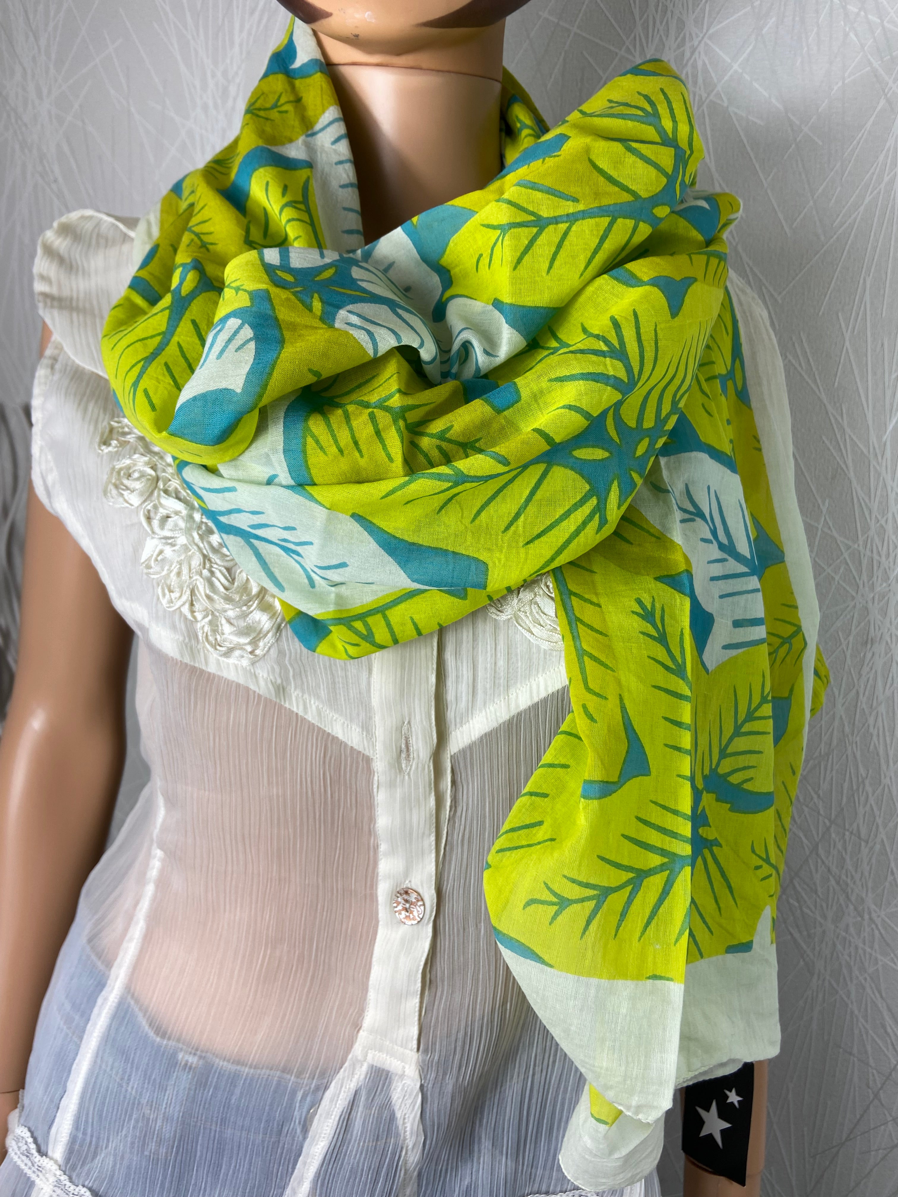 Echarpe chicOsoleil jaune et bleu