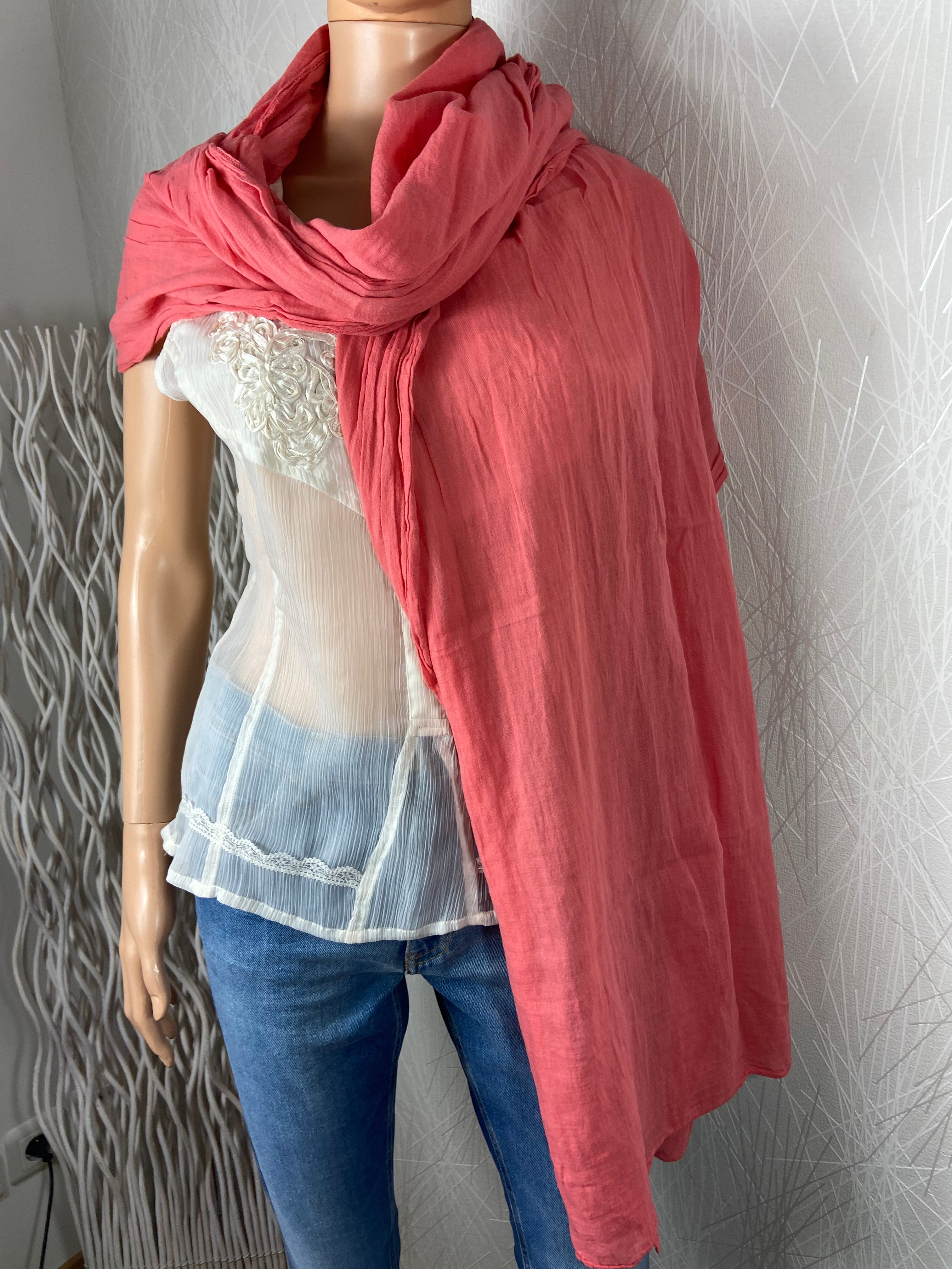 Echarpe rose corail pako litto