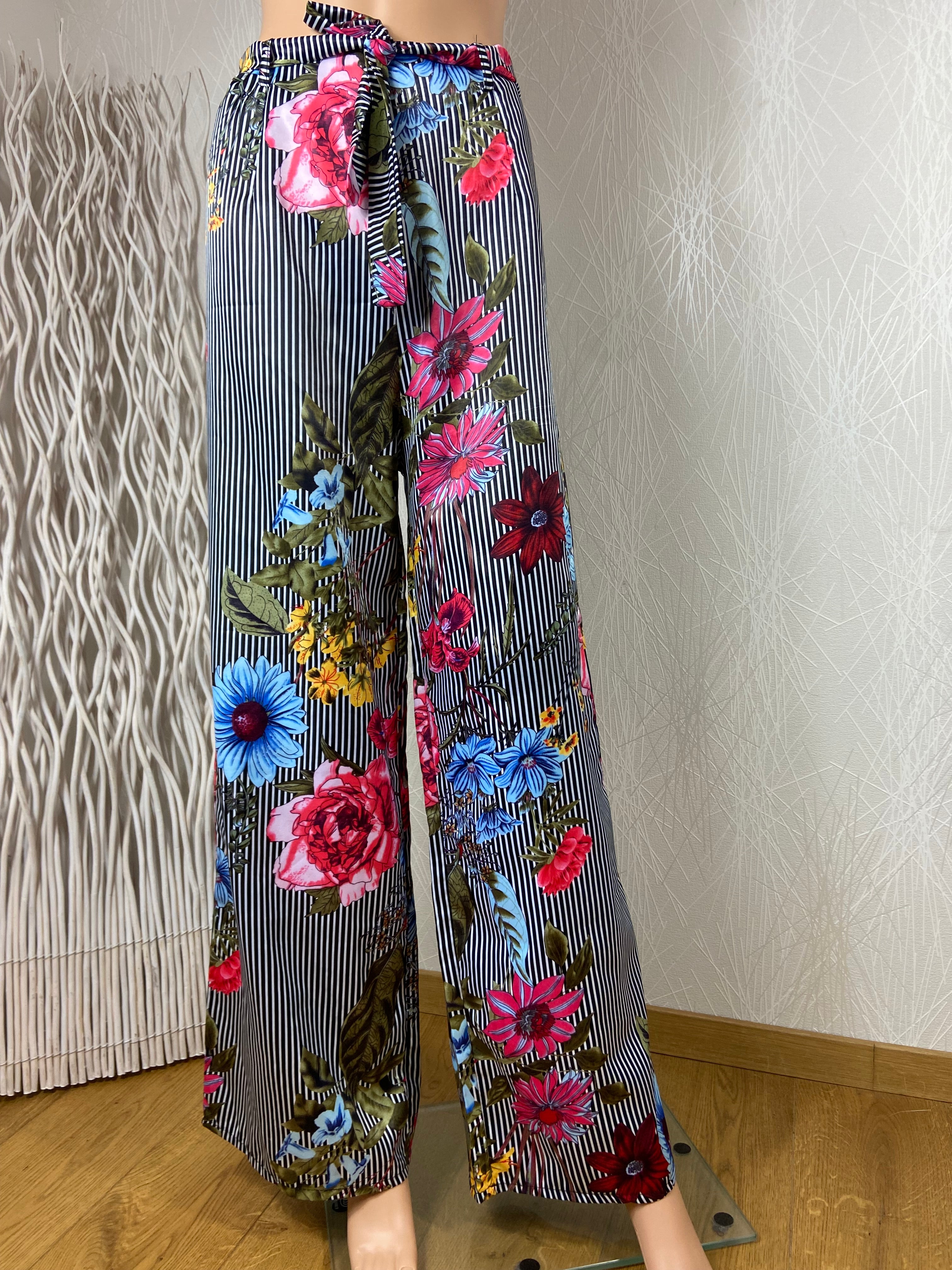 Pantalon léger fleurs jambes larges flot IntelliGent Store