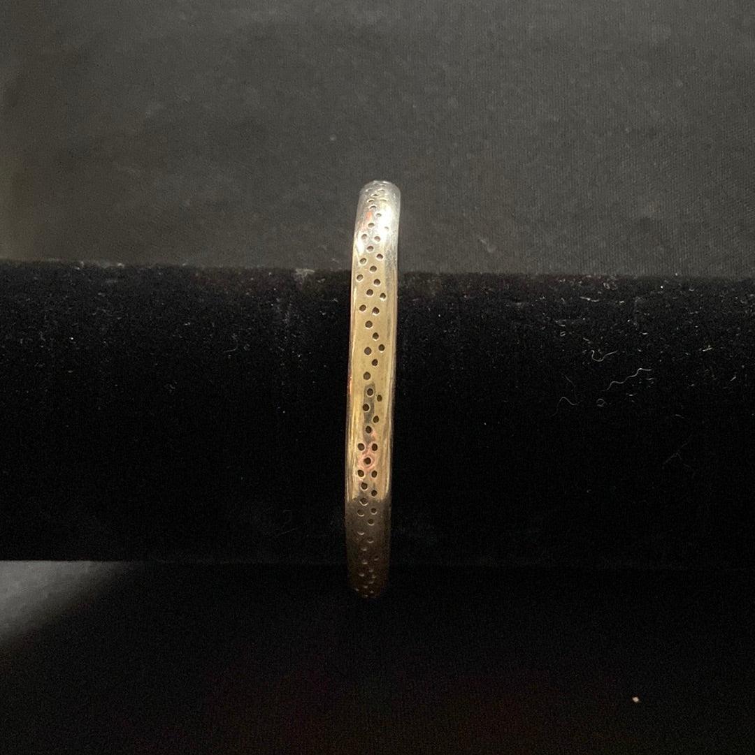 Bracelet jonc plaqué argent motif points Shabada - Offre-Unique