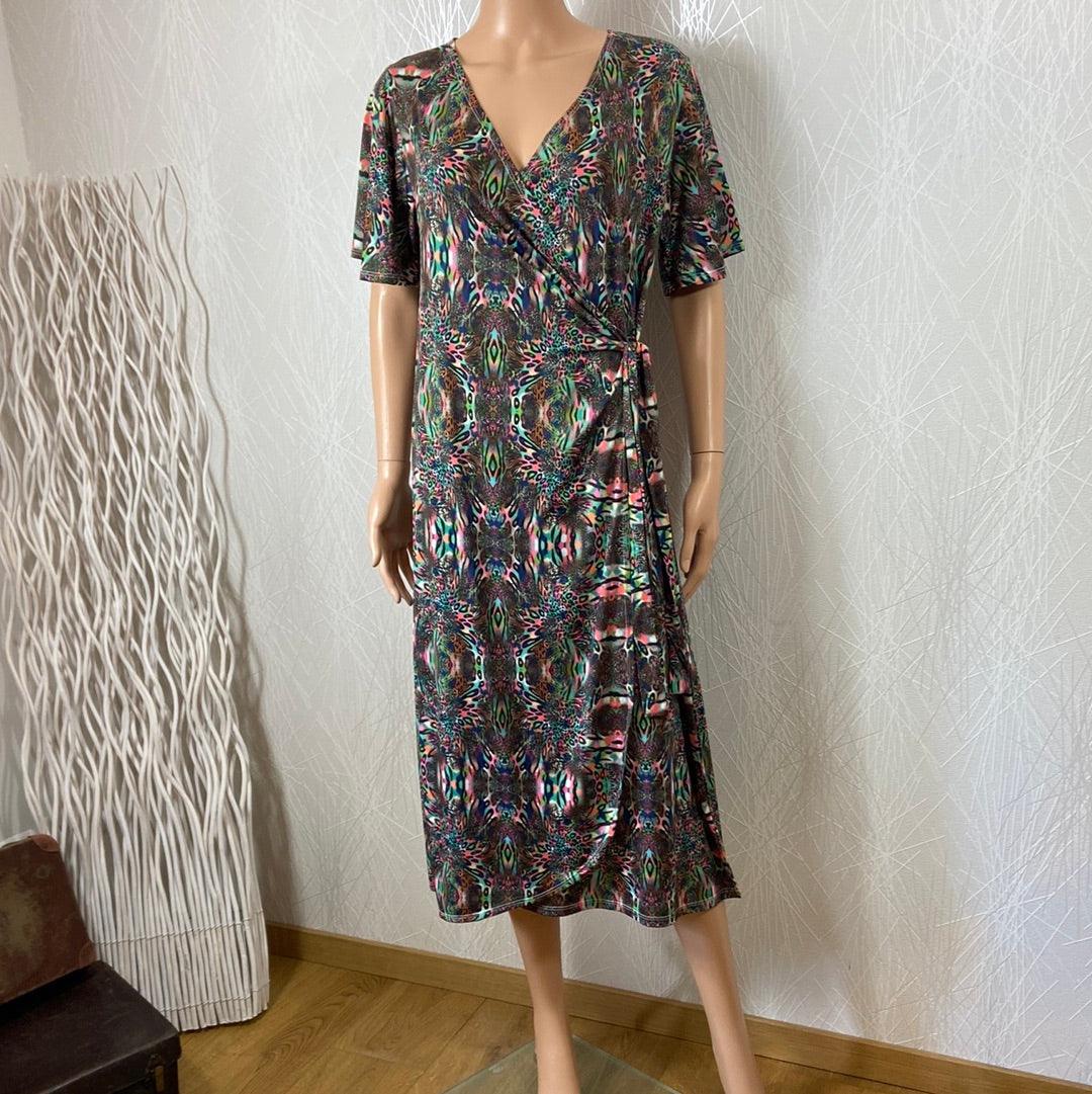 Robe portefeuille midi fluide flot modèle Flavie La Petite Robe - Offre-Unique