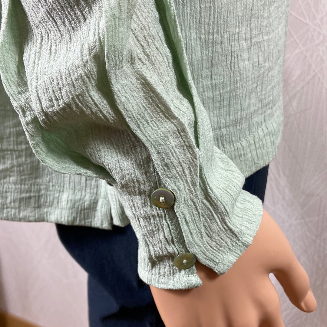 Blouse coupe droite vert eau modèle Libu Surkana