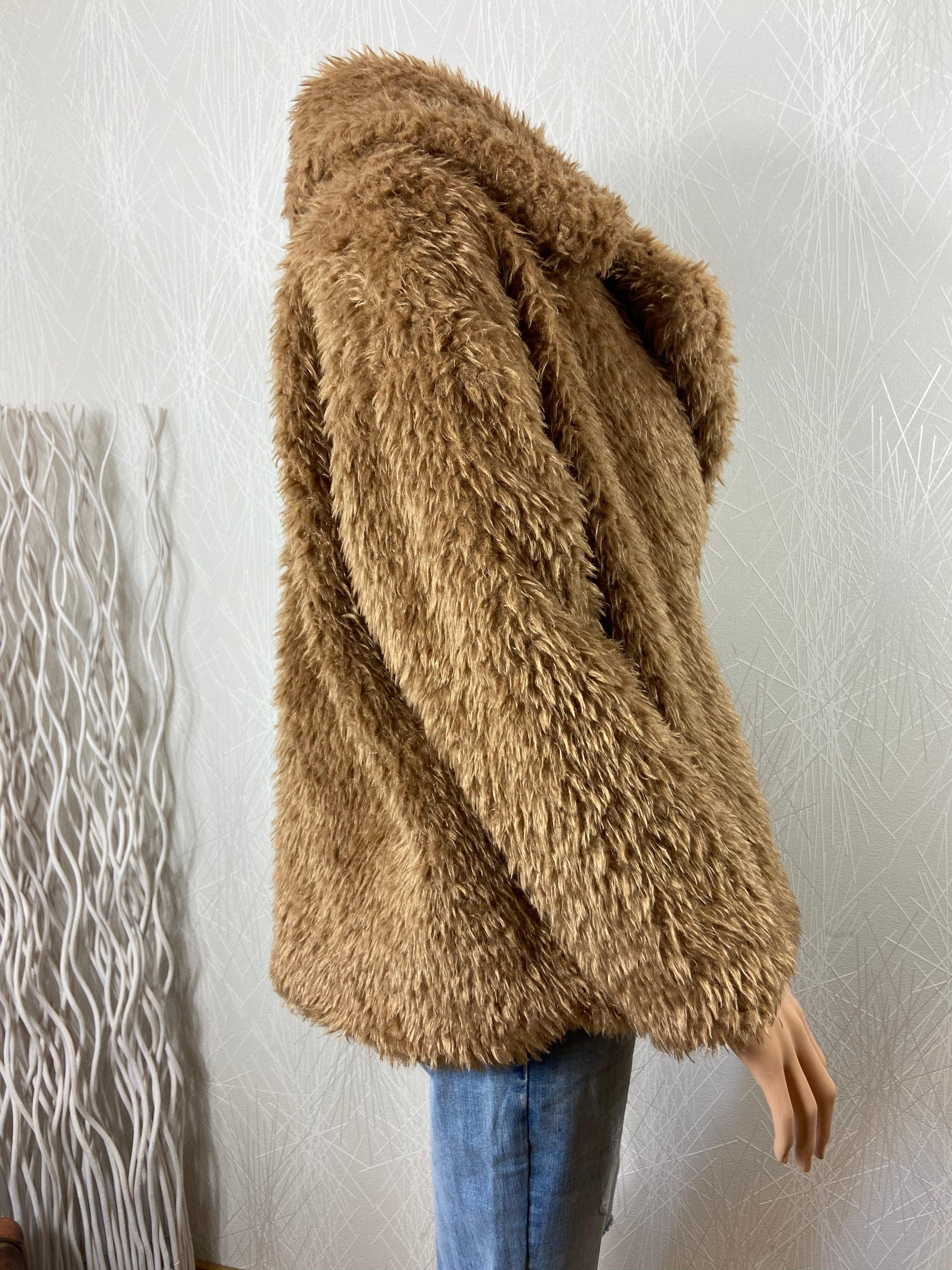 Veste chaude brun camel doublée fourrure synthétique Cloal - Offre-Unique