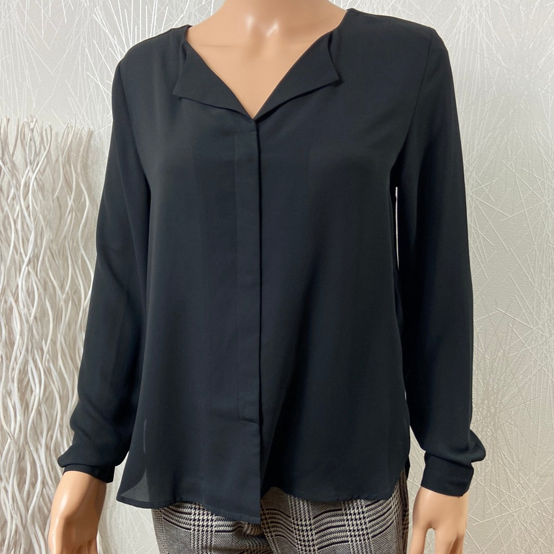 Blouse fluide noire manches longues modèle Hialice Shirt B.Young - Offre-Unique