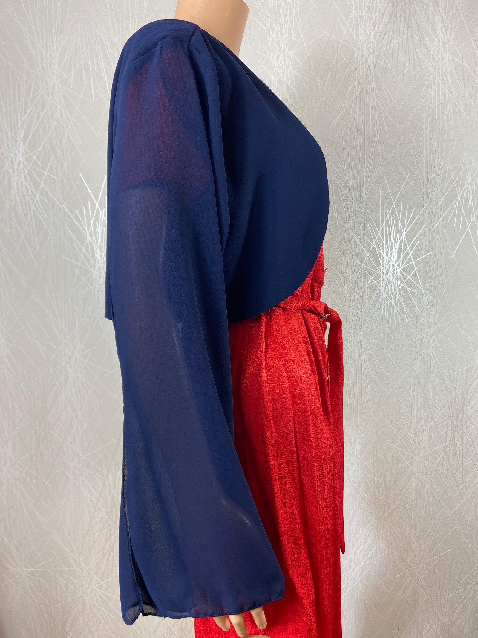 Boléro court bleu marine manches longues Made In Italy