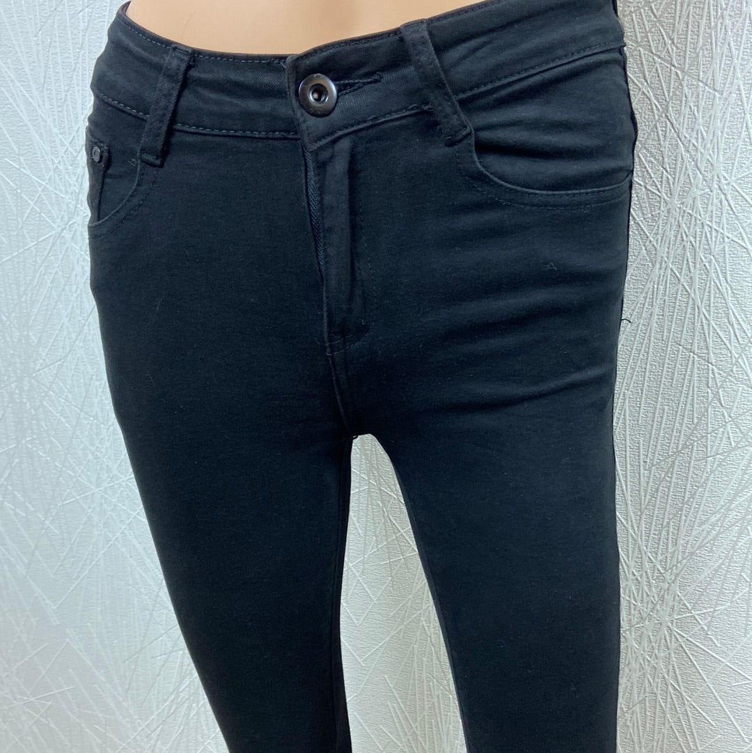 Jeans coton noir taille haute slim I Dodo