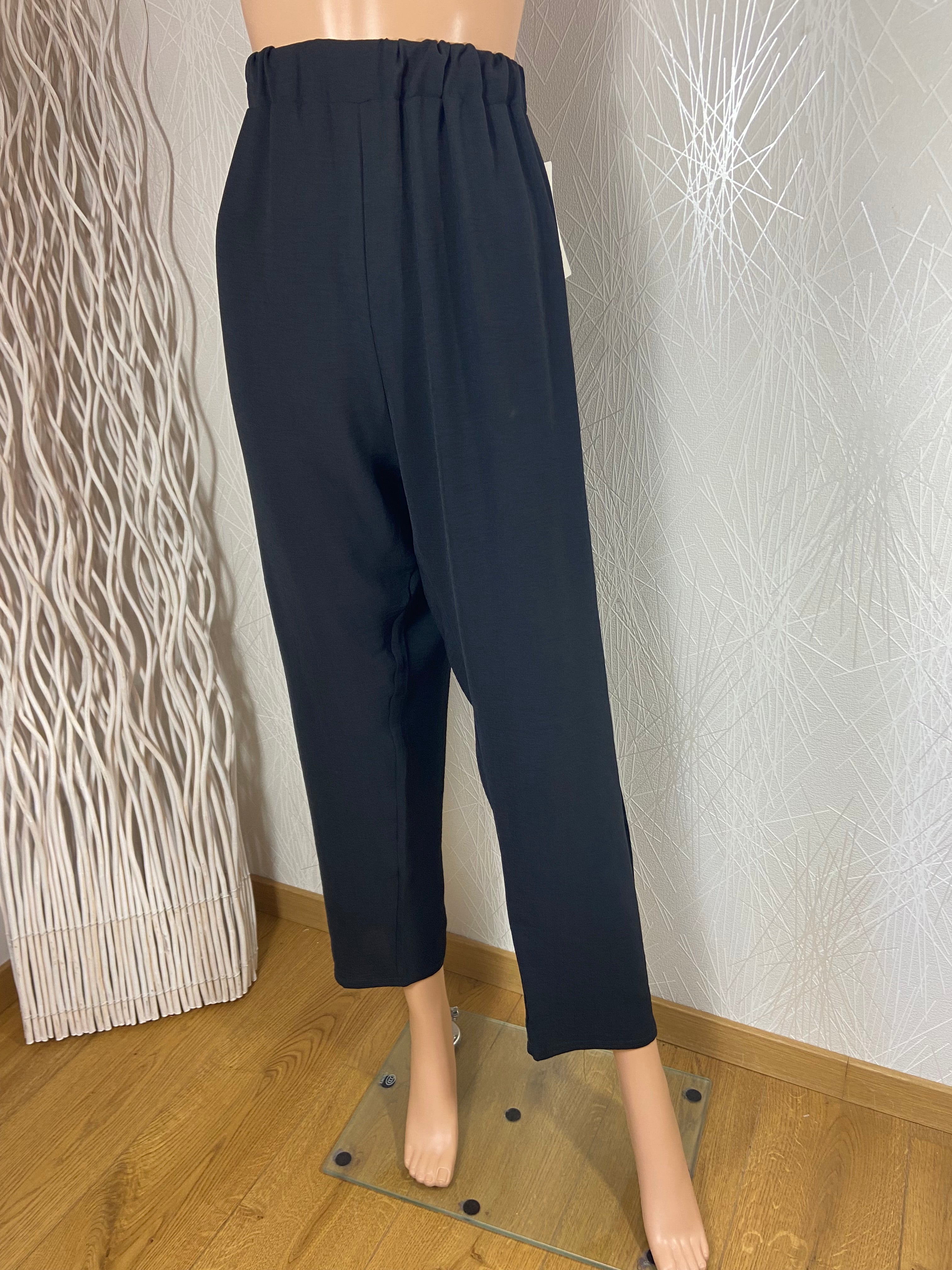 Pantalon noir taille haute léger souple confortable News Collection