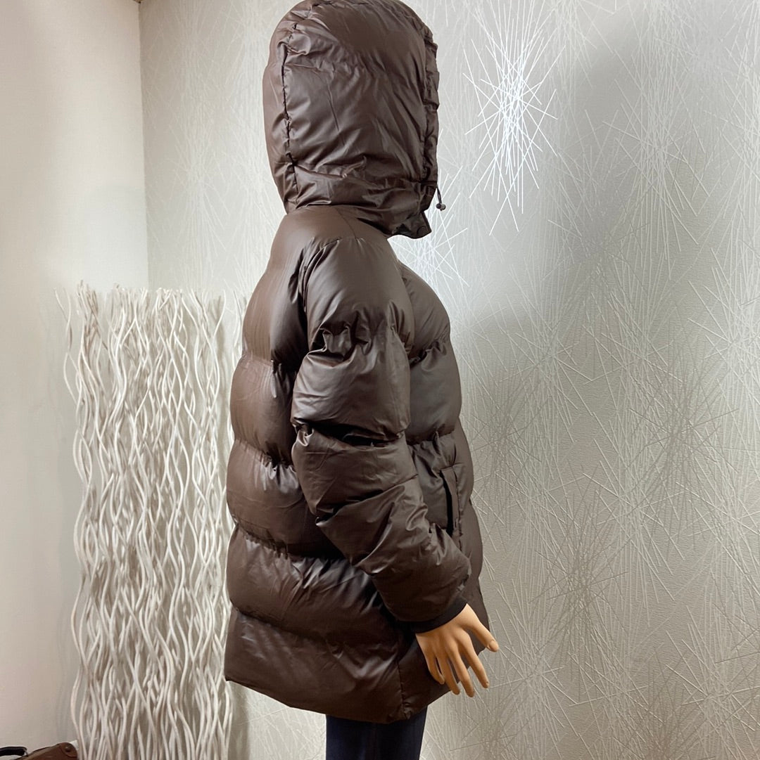 Manteau chaud doudoune capuche résistante à l’eau couleur marron ICHI