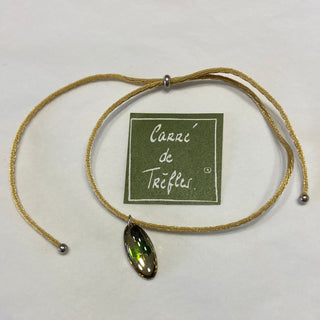 Trèfle sur médaillon bracelet corde perles en argent Carré de Trèfles