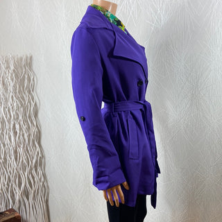 Manteau violet femme manches retroussables New Collection