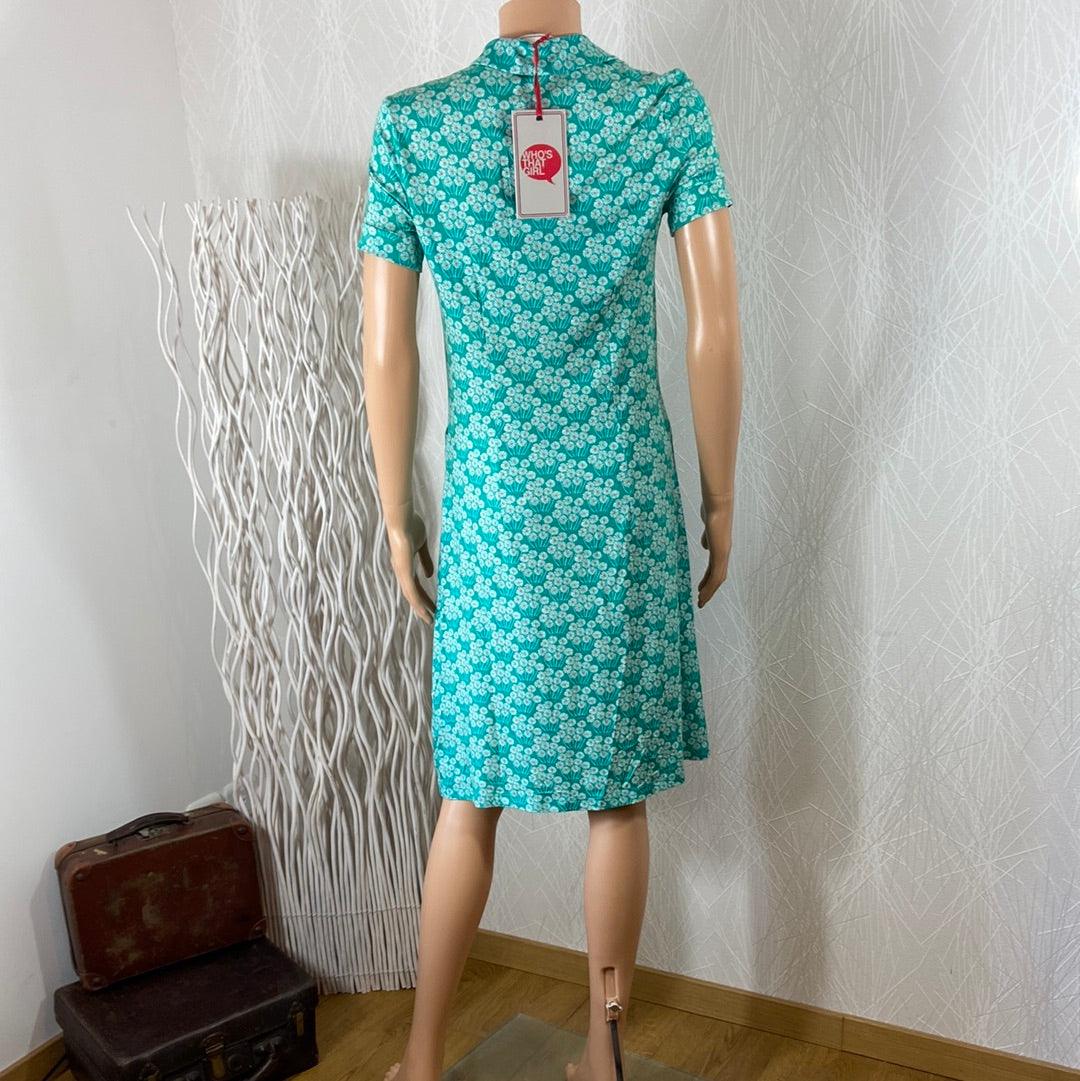 Robe fleurie bleu turquoise style vintage 60's Isidora Who’s That Girl - Offre-Unique