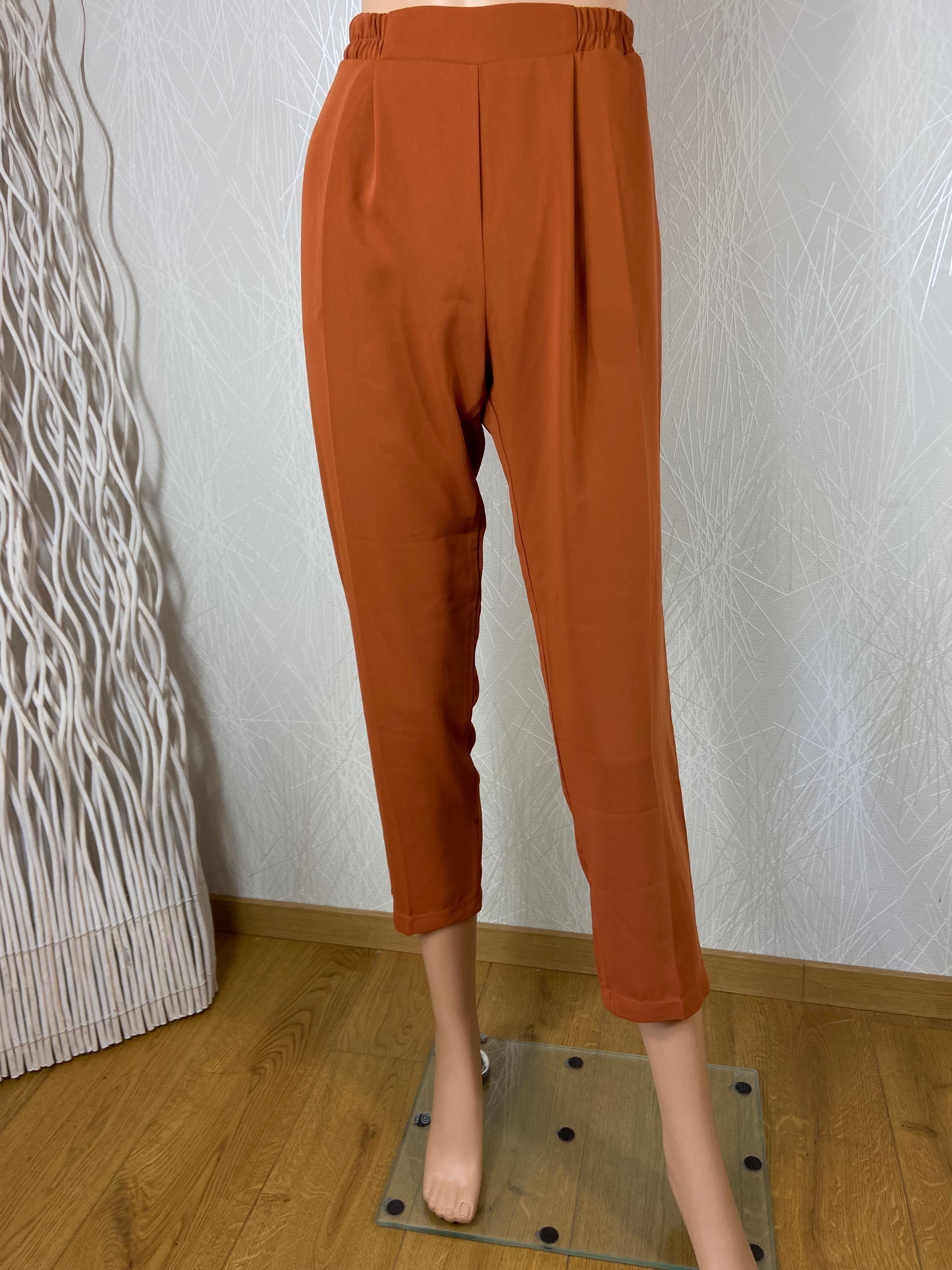 Pantalon camel 7/8 fluide leger taille élastique Diab’Less